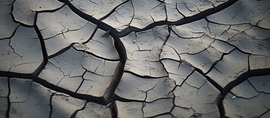 Aufkleber - A detailed close up of a crack on the ground with a macro lens capturing all its intricate details The image provides ample empty space for potential copy or captions