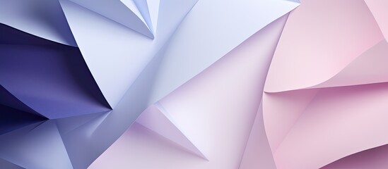 Aufkleber - Top view of a creative abstract composition with pastel pink and purple colors The geometric shapes and paper arrangement form a beautiful banner background Copy space image