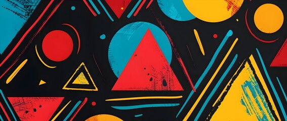 Canvas Print - Mesmerizing Geometric Abstract Design with Captivating Colorful Shapes and Patterns