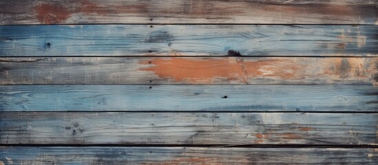 Aufkleber - A vintage wooden background with visible knots nail holes and an old paint job The front view of a wooden wall offers ample copy space for adding text or images