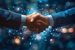 © Руслан Галиуллин - business people's handshake, finance and investment background, digital technology