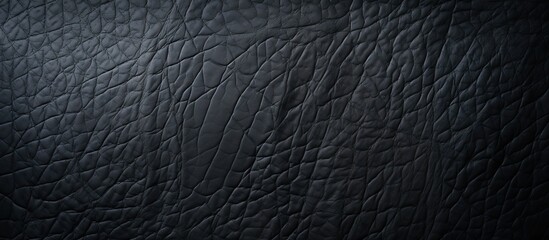 Aufkleber - A detailed close up of a textured black leather surface appearing rough and abstract against a dark grey matte background An ideal choice for designing work backgrounds providing copy space for text