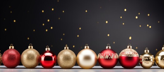Poster - The Christmas decoration equipment is set against a white background allowing for additional design elements in the available copy space of the image