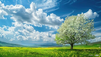 Wall Mural - beautiful spring day sky landscape