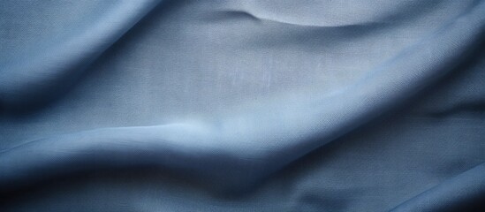 Poster - A textured gray fabric background made of linen or cotton showcasing the woven texture of a blue gray cloth It s a natural and eco friendly textile copy space image