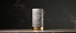 © HN Works - Cylinder shaped product stand featuring a luxurious marble and gold texture Ideal for showcasing products in a visually striking manner with ample copy space for displaying content and creating an im