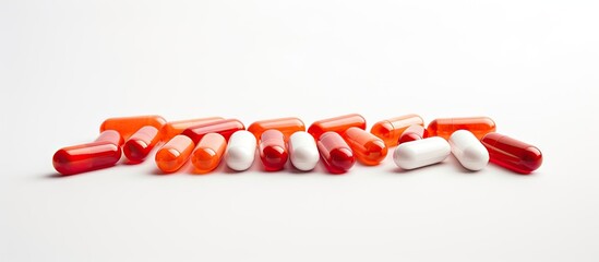 Aufkleber - A blister pack of medicine pills or capsules is displayed on a white background providing ample copy space This image represents a drug prescription for treatment medication