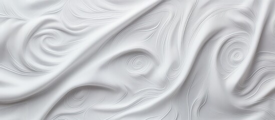 Fototapete - A mock up of a white cotton towel on a background with an abstract design The fabric resembles artistic grey wale linen canvas making it suitable for use as a cloth wallpaper blanket or curtain with
