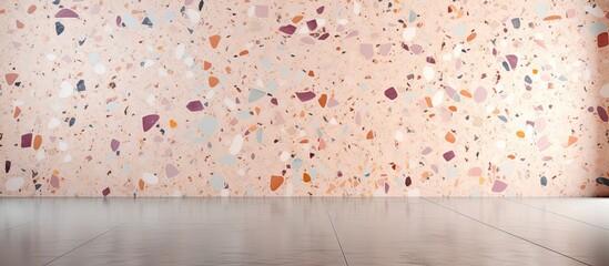 Aufkleber - A beautifully textured polished stone wall either terrazzo flooring or aged marble serves as a stunning background for adding text with ample copy space