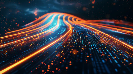 Poster -  futuristic technology wallpaper. data transfer concept,