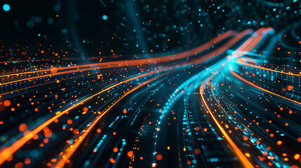 Poster -  futuristic technology wallpaper. data transfer concept,