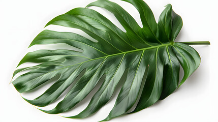 Wall Mural - green leaf of palm tree isolated on white