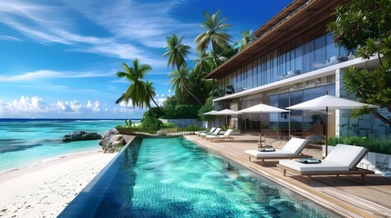 Wall Mural - Beach luxury living on Sea view