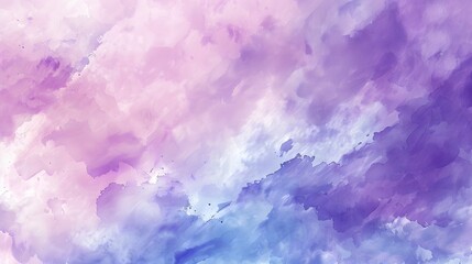 Poster - Abstract, bright pastel sky, purple clouds, fantasy cloudscape, soft watercolor texture, beautiful nature backdrop