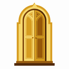 Wall Mural - illustration of a golden door