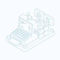 Wall Mural - Data visualization concept. 3d isometric vector illustration.