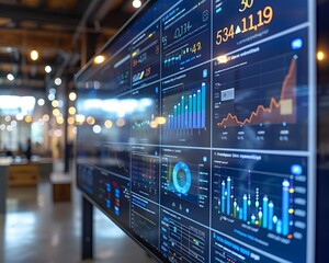 Poster - Interactive Digital Display of Financial Data Analytics in Modern Tech Office