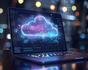 Poster - Cloud Based CRM Tools Powering Digital Business Transformation on Laptop