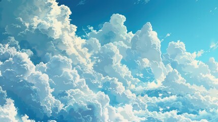 Wall Mural - Clouds of white in a sky of blue