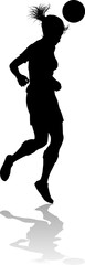 Sticker - A female soccer football player woman in silhouettes