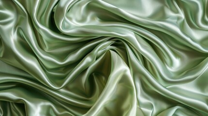 Poster - Top view of pale green silk drapes