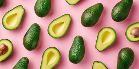 Celebrate National Avocado Day with fresh, organic summer fruits. Vibrant green avocados, nutrient-rich superfoods, and a healthy lifestyle. A high-quality 4K wallpaper background created by AI.