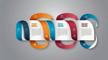 Poster - A sleek vector infographic design featuring thin line elements, icons, and three options or steps. This versatile layout is ideal for presenting business concepts and can be used for presentations.