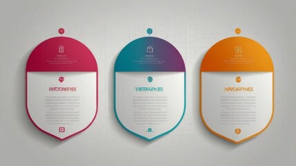 Poster - A sleek vector infographic design featuring thin line elements, icons, and three options or steps. This versatile layout is ideal for presenting business concepts and can be used for presentations.