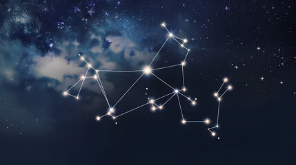 Wall Mural - Image of sagittarius star sign with glowing stars