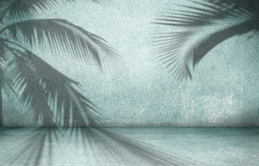 Wall Mural - summer background of free space and palms leaves shadows on top. empty space for your decoration.
