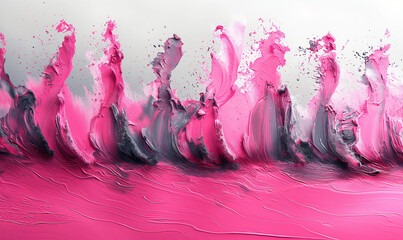 Wall Mural - Splash of pink and gray paint.