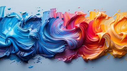 Poster - This image captures the dynamic swirls of paint in an array of vivid colors creating a visually stimulating abstract