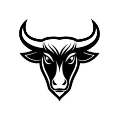 Wall Mural - a minimalist logo vector art illustration with a Bull logo