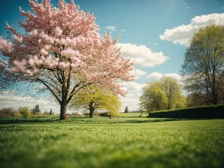 Poster - Beautiful blurred background image of spring nature