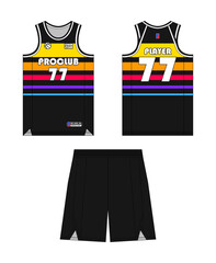 Wall Mural - Jersey basketball template design. Basketball uniform mockup design. Vector design basketball jersey.