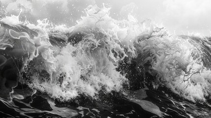 Poster - Sea Details in Monochrome Seascape