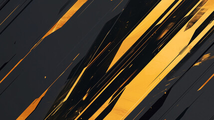 Poster - Abstract pattern with black and gold streaks on a dark background, created with artistic brush strokes for an energetic, luxurious feel