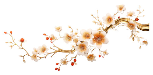 Wall Mural - PNG Flower blossom branch plant.