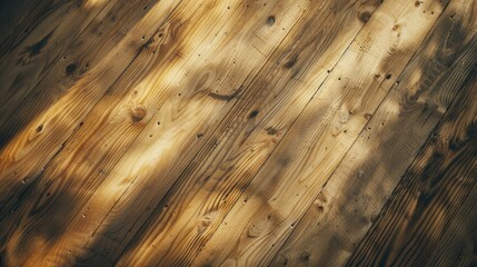 Canvas Print - Office desk seen from above on a wooden surface