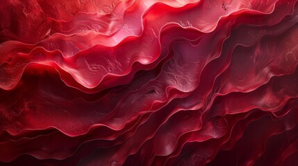 Poster - An image of red tones with a fabric-like texture creating a visual flow that resembles rippling waves