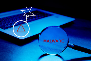 Wall Mural - malware detection , cyber crime attack , security awareness