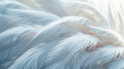 Poster - Sunlight filters through layers of soft, white feathers, creating a light and airy feather texture