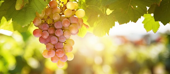 Aufkleber - close up of flowering grape vine grapes bloom in summer day. Creative banner. Copyspace image