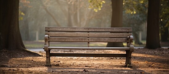 Wall Mural - old wooden bench in the park. creative banner. copyspace image