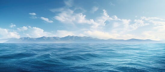 Empty blue sea background shot. Creative banner. Copyspace image