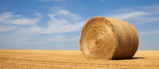 Aufkleber - The haystack in the field. Creative banner. Copyspace image