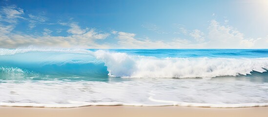 Poster - Close up of the wave and sandy beach. Creative banner. Copyspace image