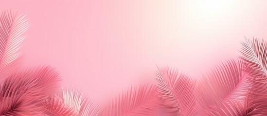 Aufkleber - Abstract pink color gradient studio background for product presentation Palm leaves Summer concert. Creative banner. Copyspace image