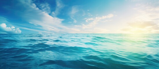 Leinwandbilder - Turquoise ocean water in beautiful light. Creative banner. Copyspace image