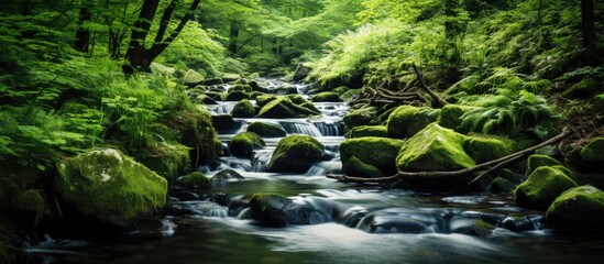 Aufkleber - mini waterfall. Creative banner. Copyspace image